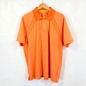 Lands' End Mens Golf Polo Short Sleeve Orange Large